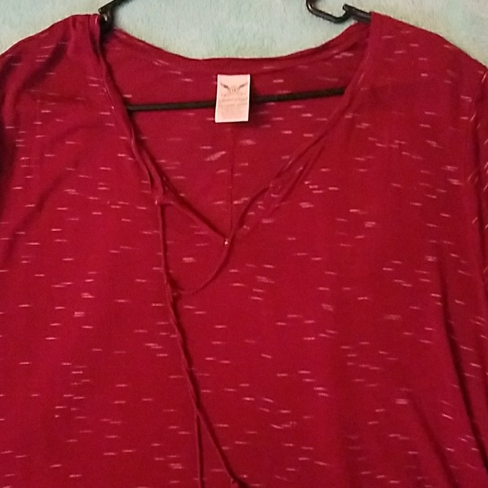 Red V Neck 2X T-shirt